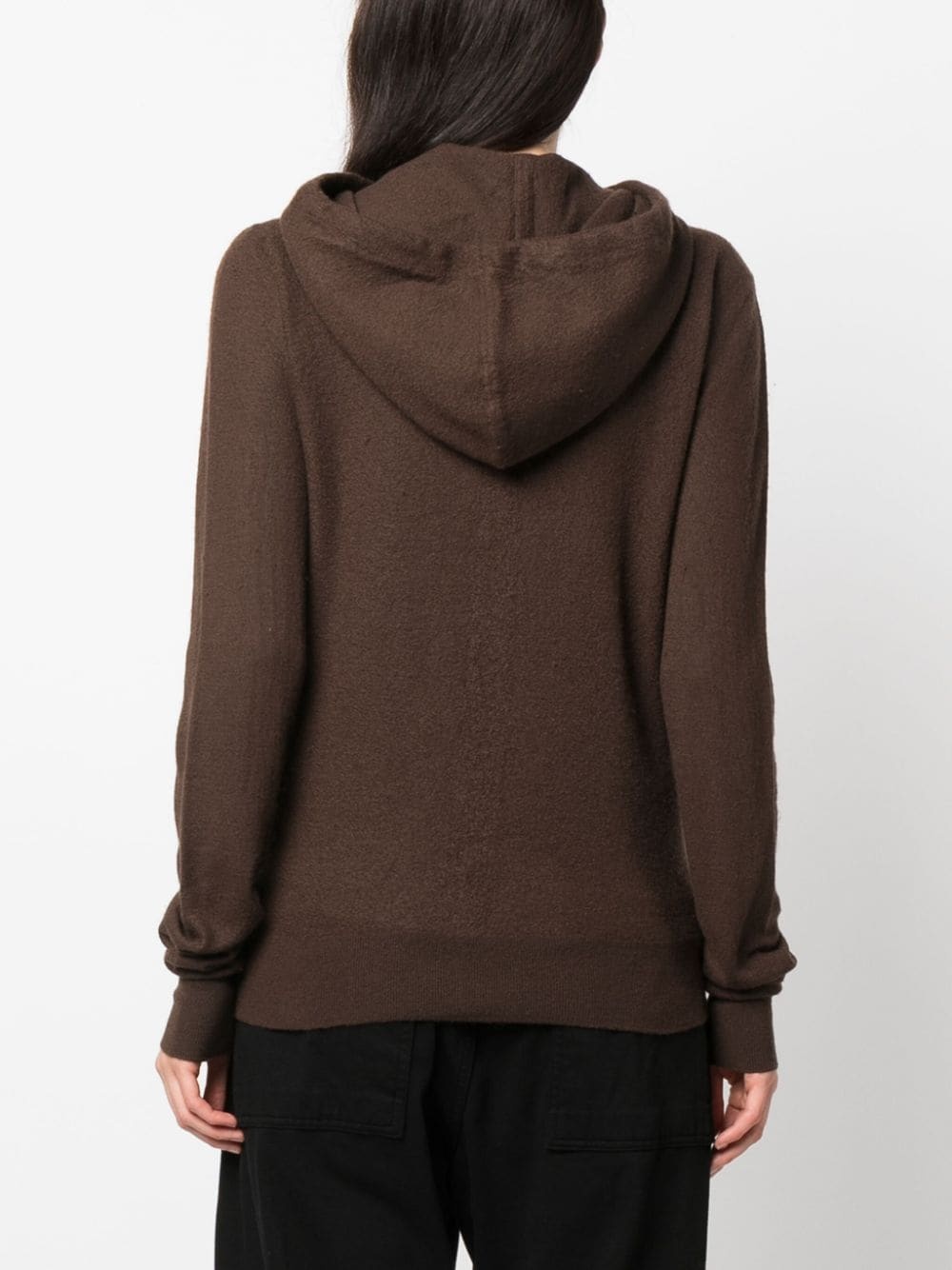 Rick Owens Zip-up Cashmere Hoodie In Black
