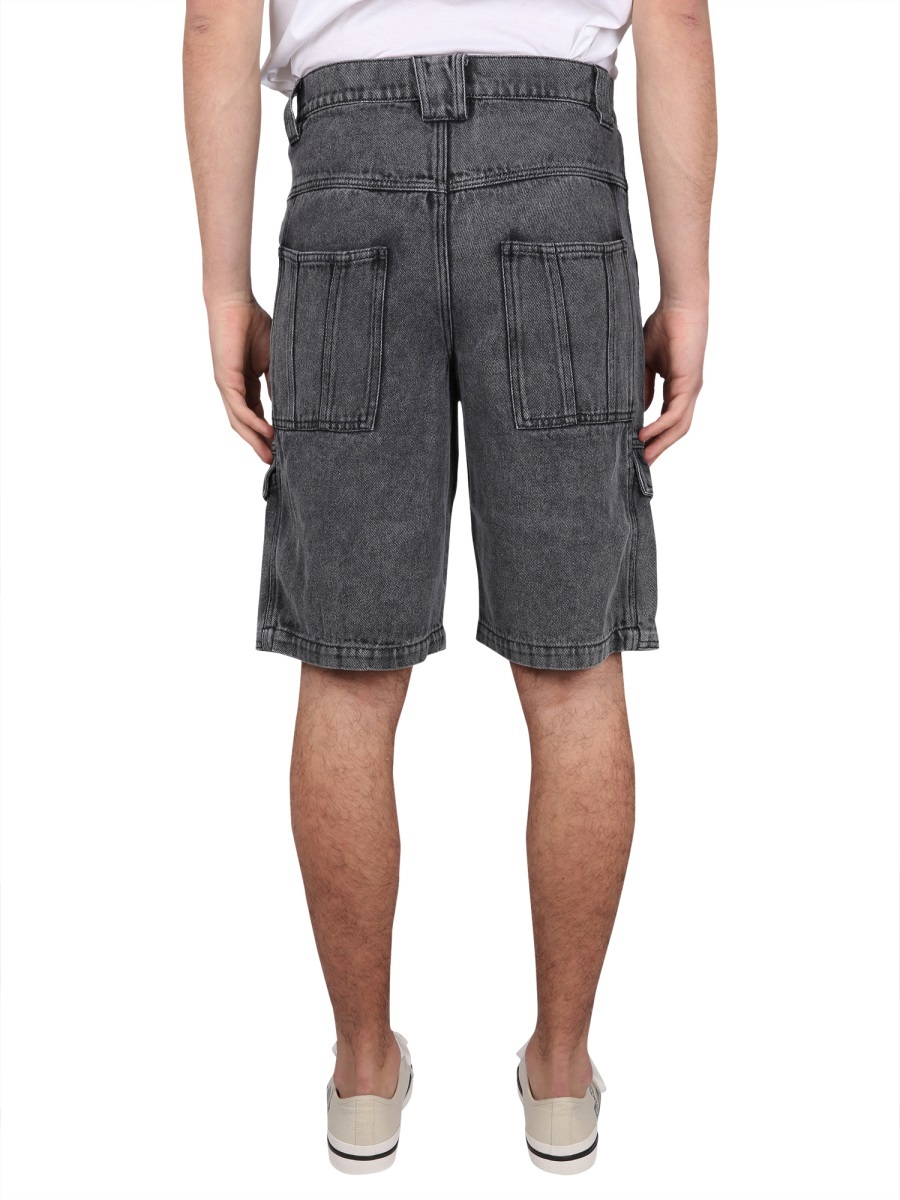 Isabel Marant Timy Bermuda Shorts Multiple Pockets In Black