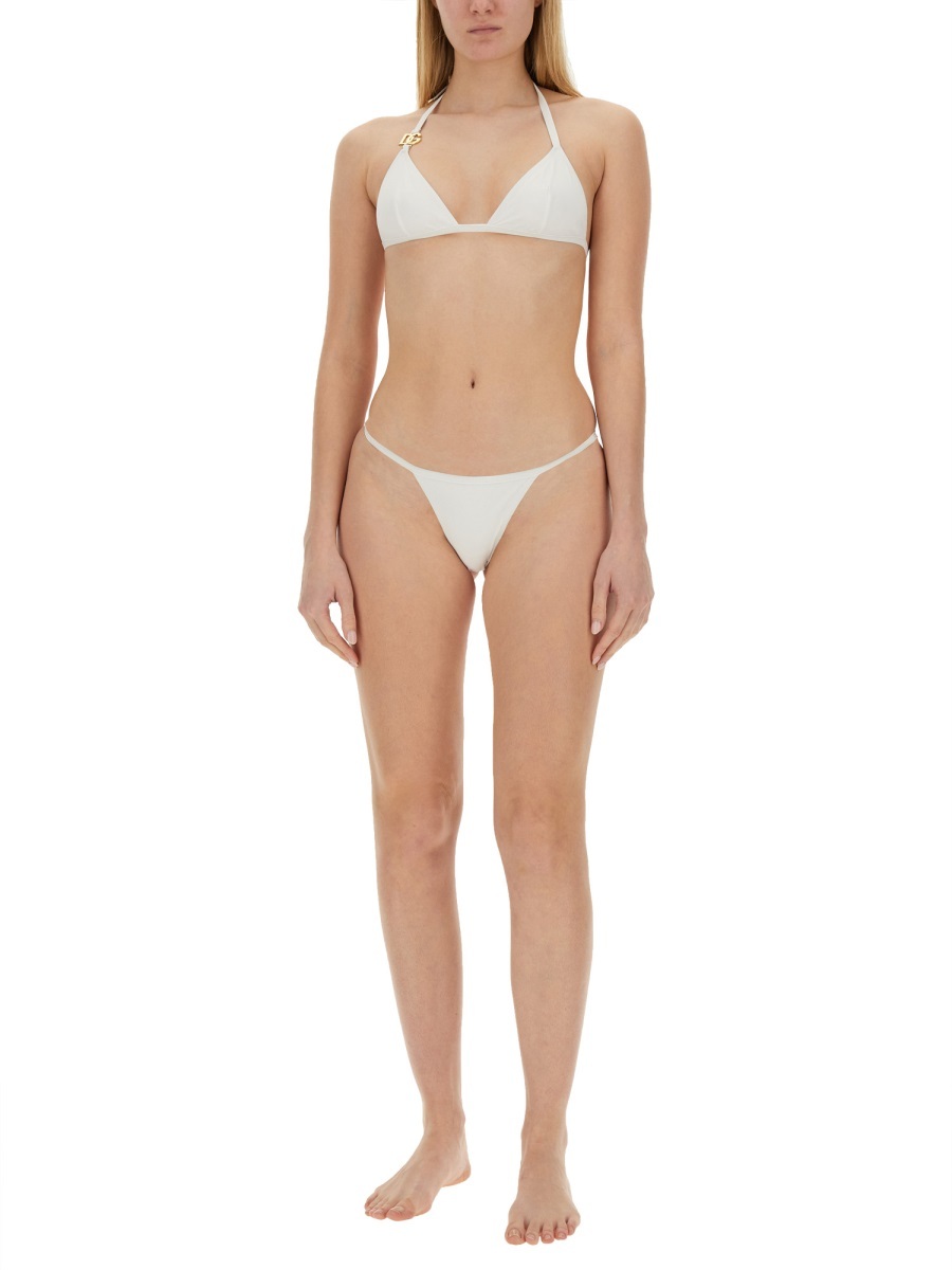 Dolce & Gabbana Logo-plaque Triangle-cup Bikini In White