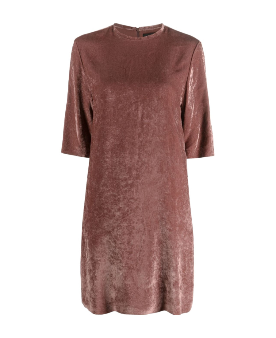Fabiana Filippi Round Neck Dress In Brown