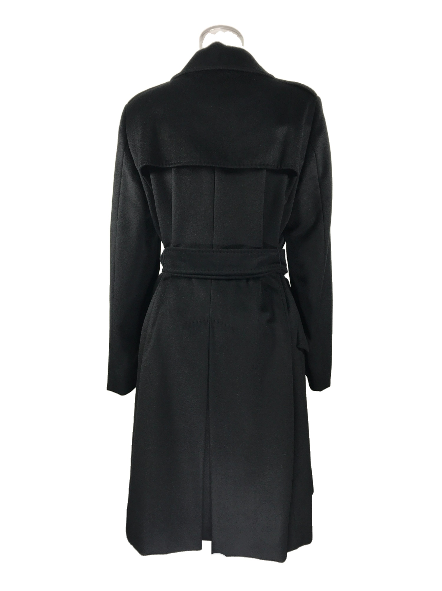Max Mara Double-breasted Lapel Coat In Black