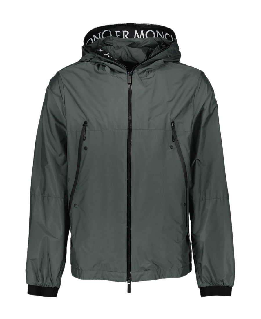 Moncler Junichi Logo Printed Hooded Jacket In Green