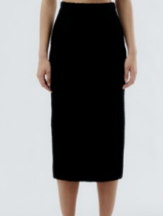 Alessandra Rich Brushed-finish High-waisted Skirt In Black
