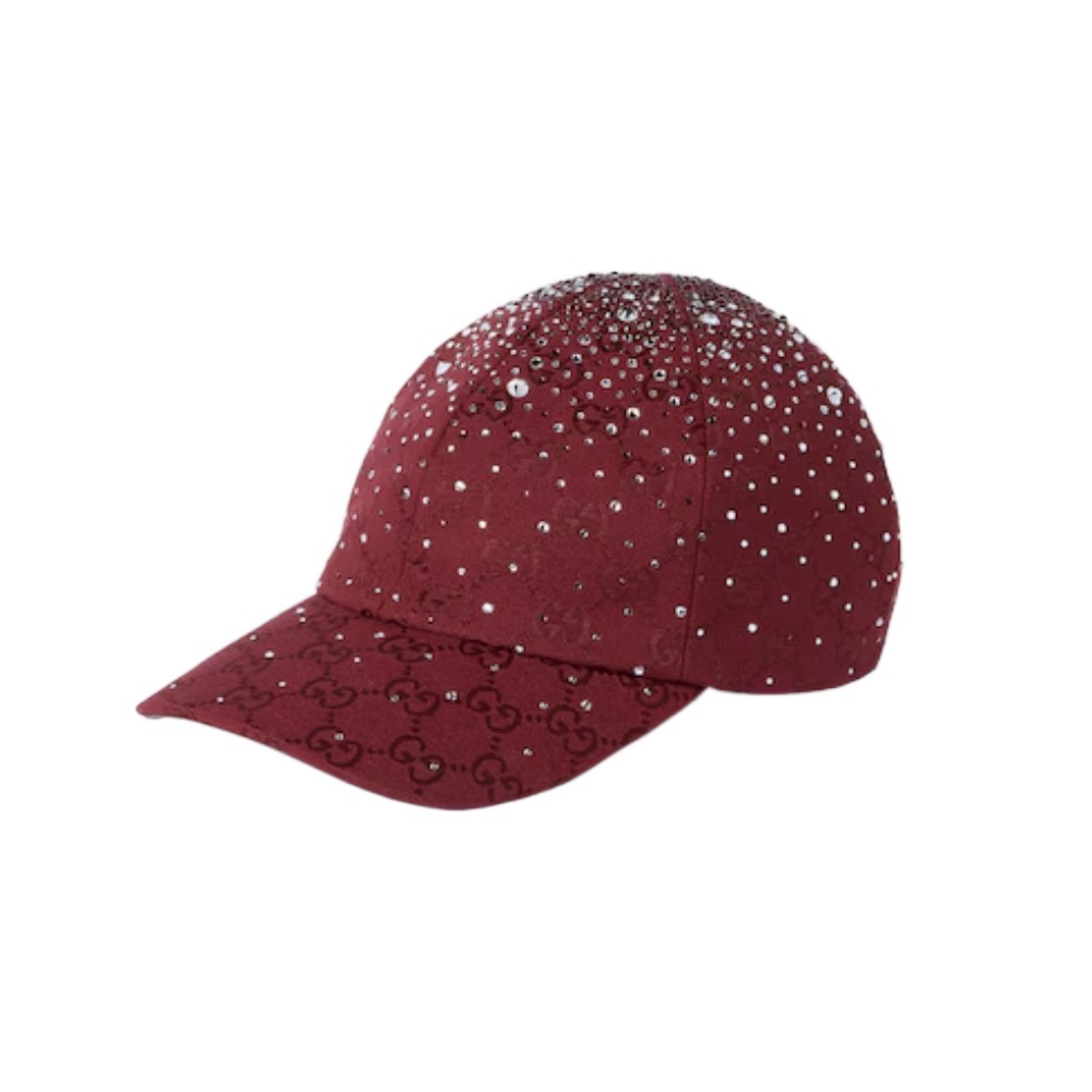 Gucci Gg Canvas Baseball Hat In Burgundy