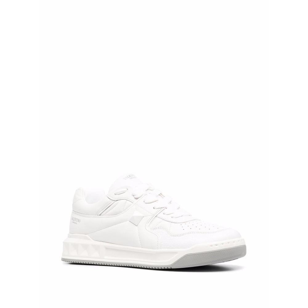 Shop Valentino One Stud Low-top Nappa Sneaker In White