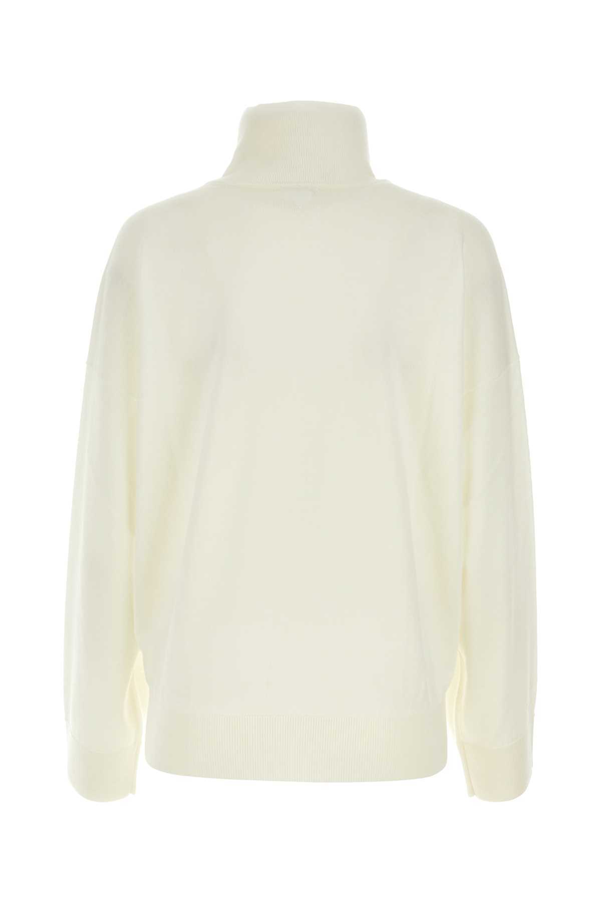 Bottega Veneta High-neck Wool Sweater In White