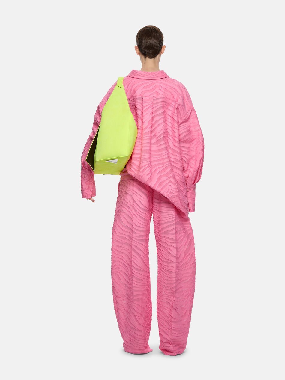 Shop Attico The Gary Zebra-pattern Wide-leg Trousers In Pink