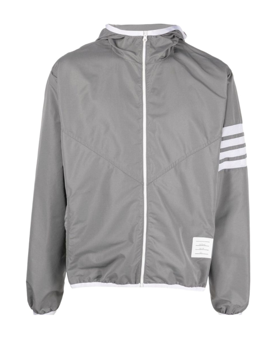 Shop Thom Browne 4-bar Stripe Track Jacket In Gray