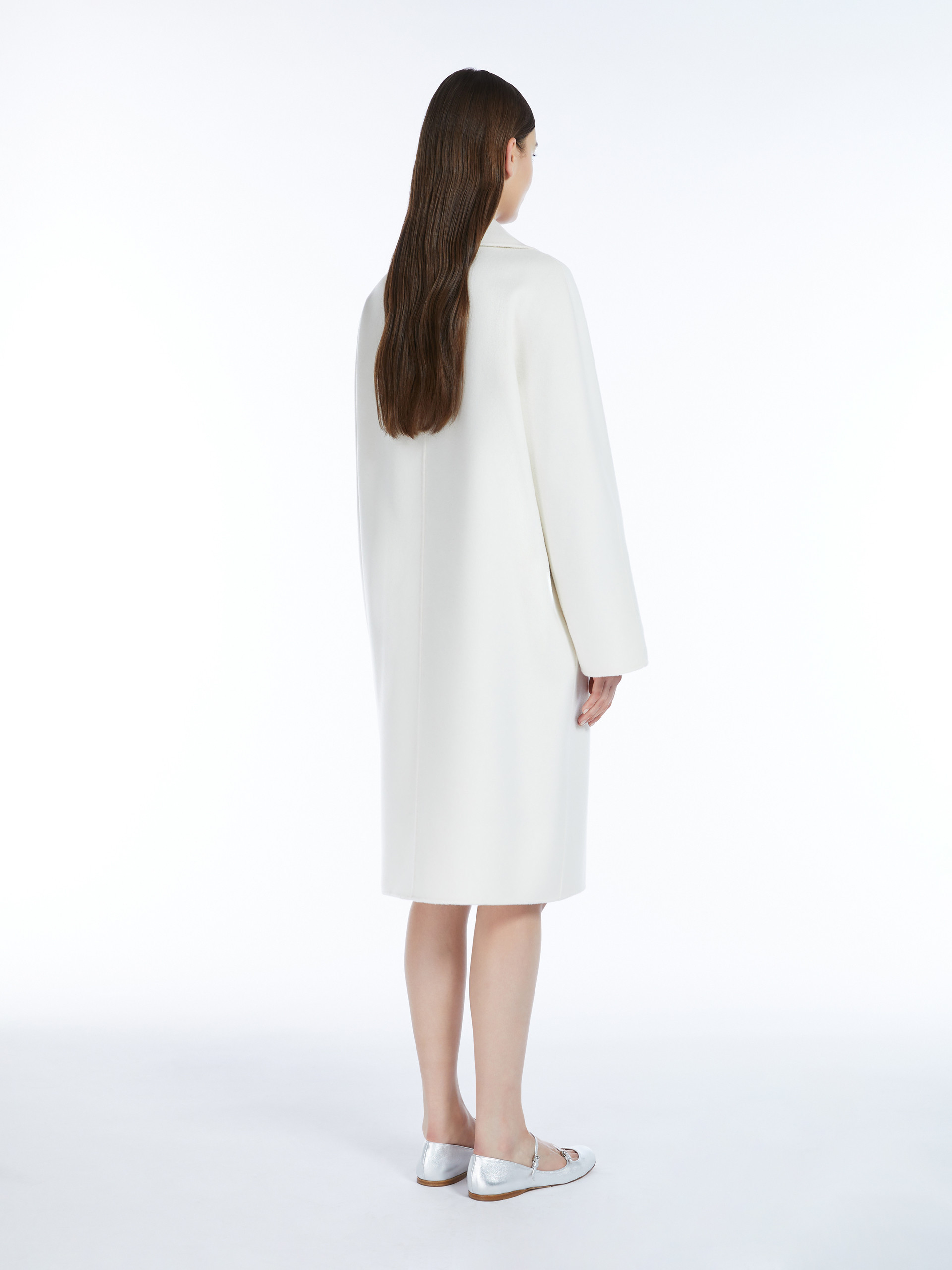 Max Mara Wool Cashmere Double-breasted Coat In White