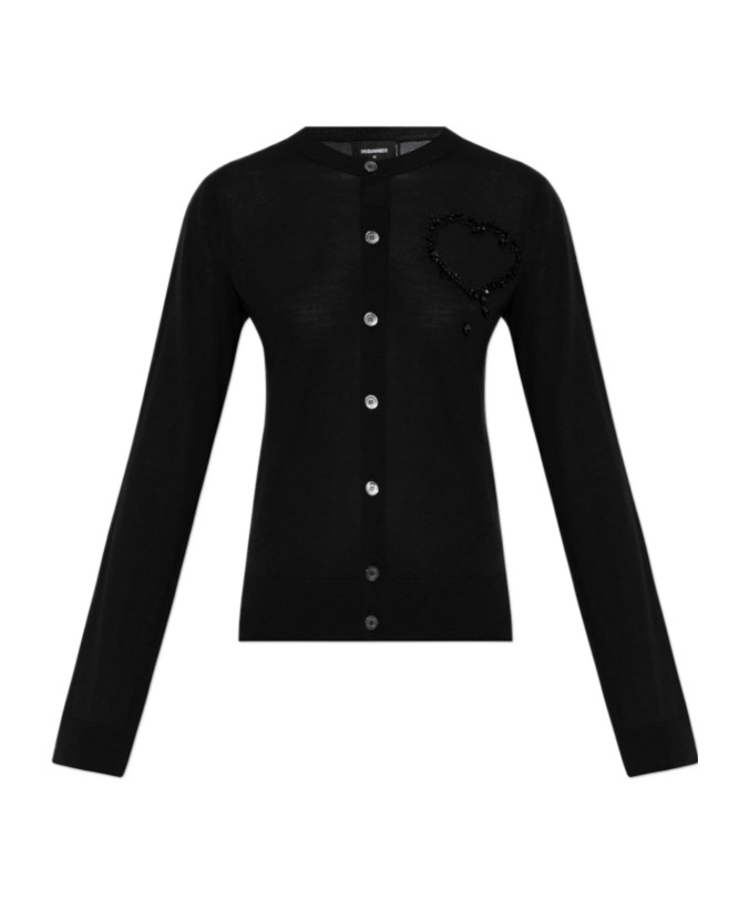 Dsquared2 Wool Cardigan In Black