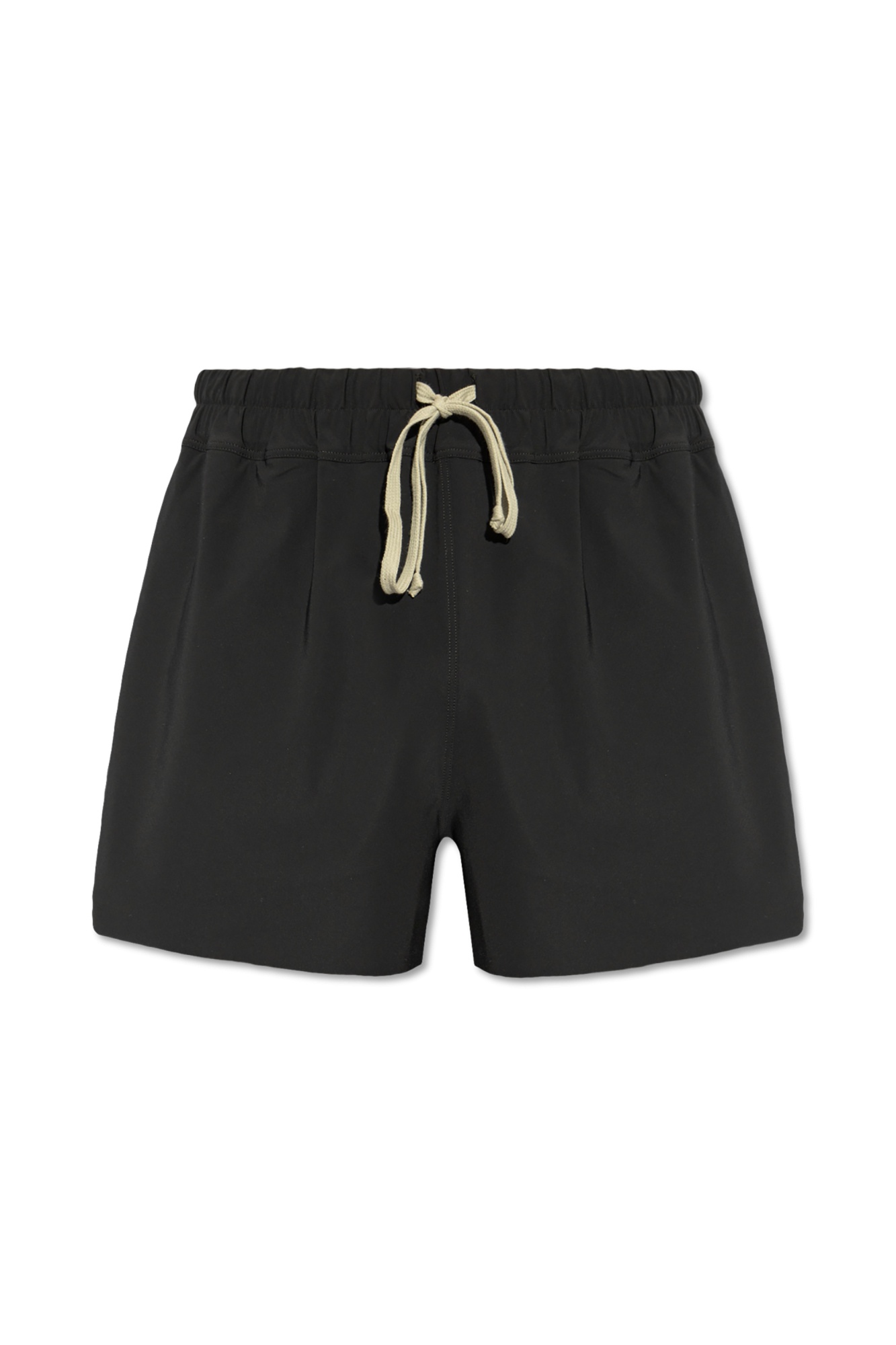 Rick Owens Elastic Waistband Swim Shorts With Side Pockets In Black