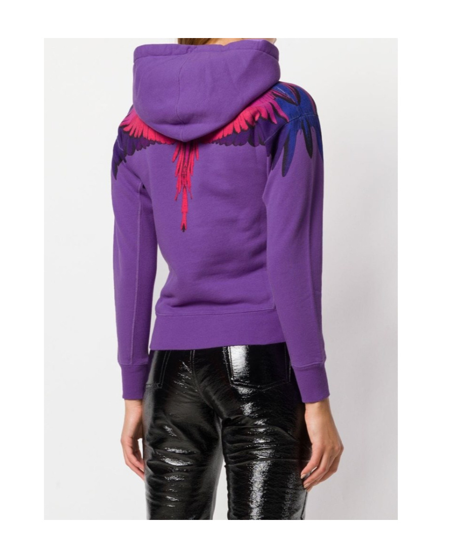 Marcelo Burlon County Of Milan Wings Printed Hooded Sweater In Purple