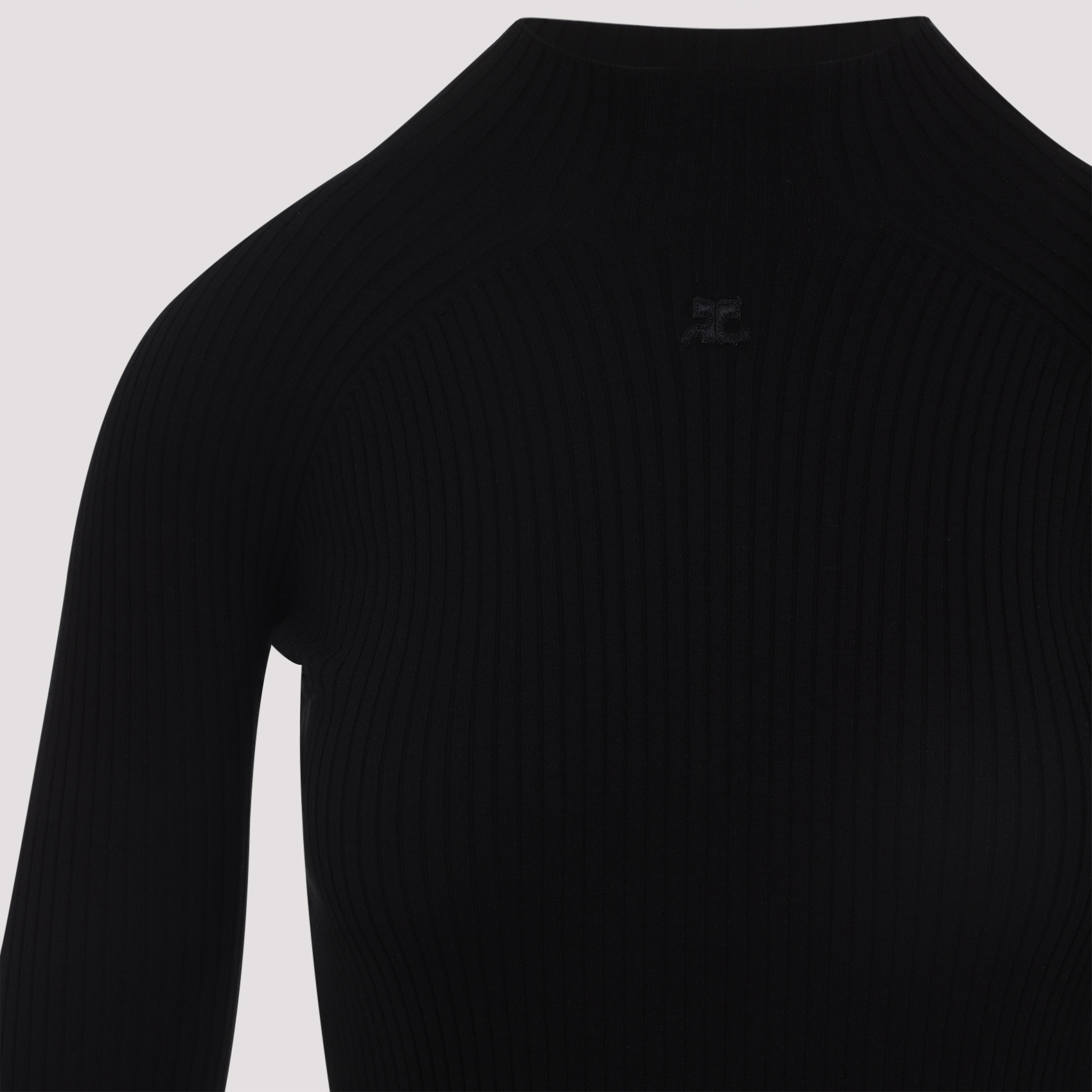 Courrèges Courreges Circle Rib Mini Dress Women In Black