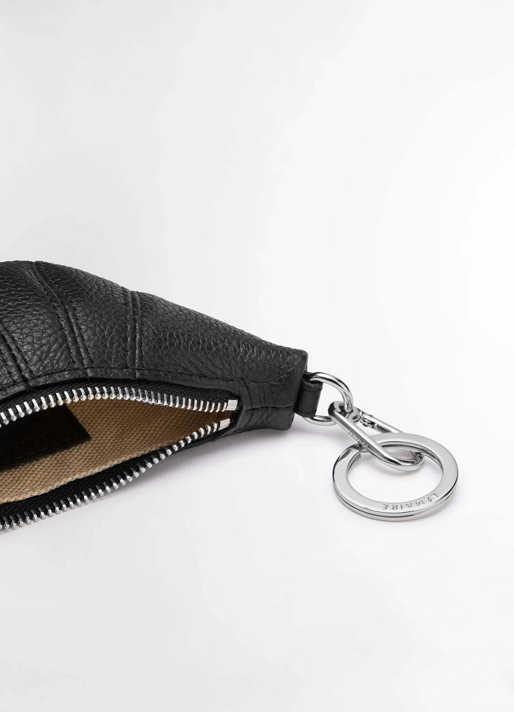 Lemaire Mini Croissant Key Chain In Black