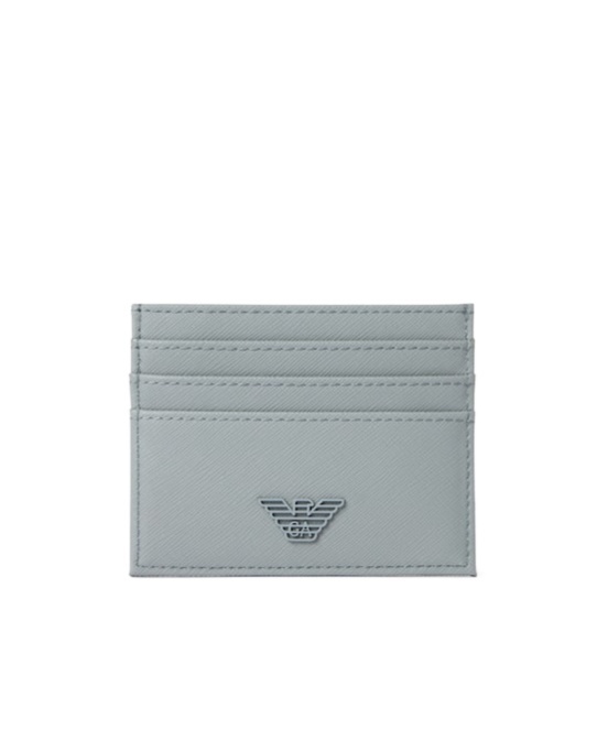 Emporio Armani Faux Leather Bifold Wallet In Gray