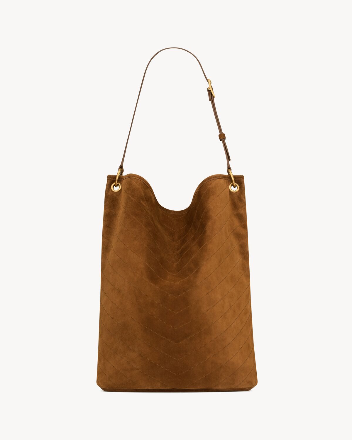 Saint Laurent Niki Supple Bucket In Suede In Brown