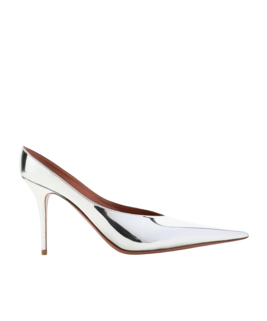 Amina Muaddi Anok Pointed Toe Mule In White