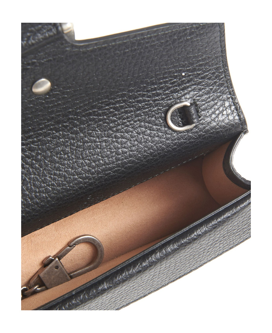 Gucci Dionysus Leather Super Mini Bag In Black