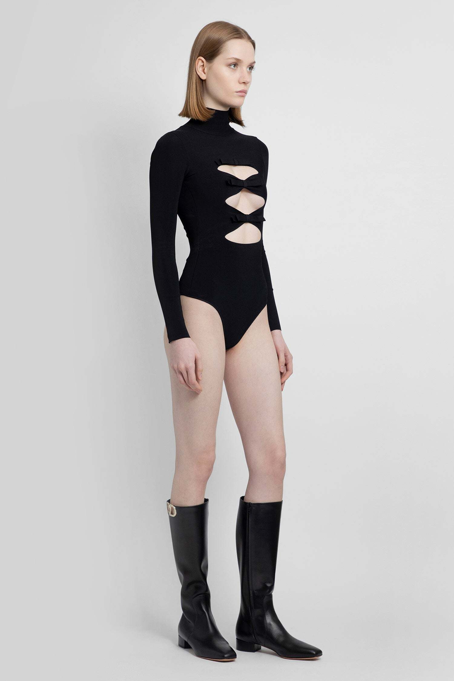 Valentino Long-sleeved Jumpsuit In Black