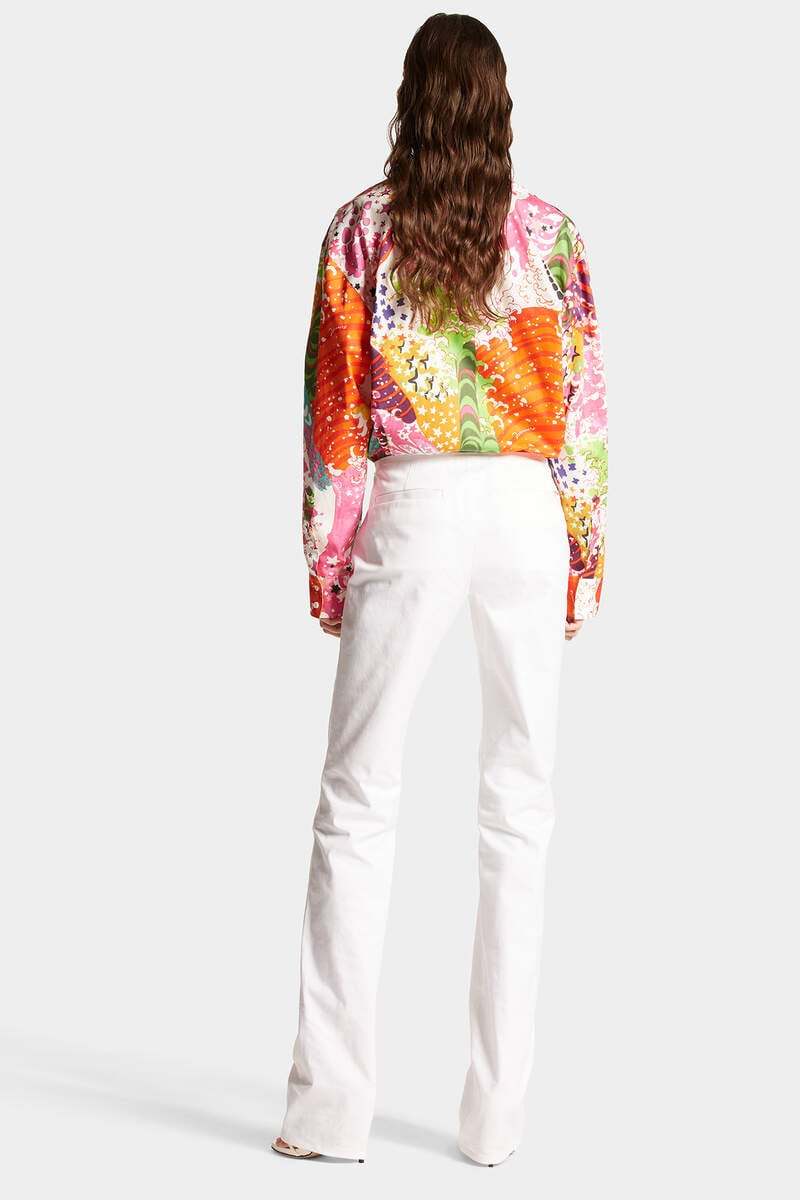 Dsquared2 Sharpei Ring-embellished Trousers In White