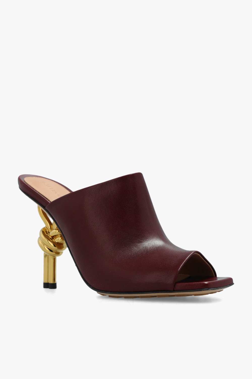 Bottega Veneta Grape Nappa Leather Knot Mules In Brown