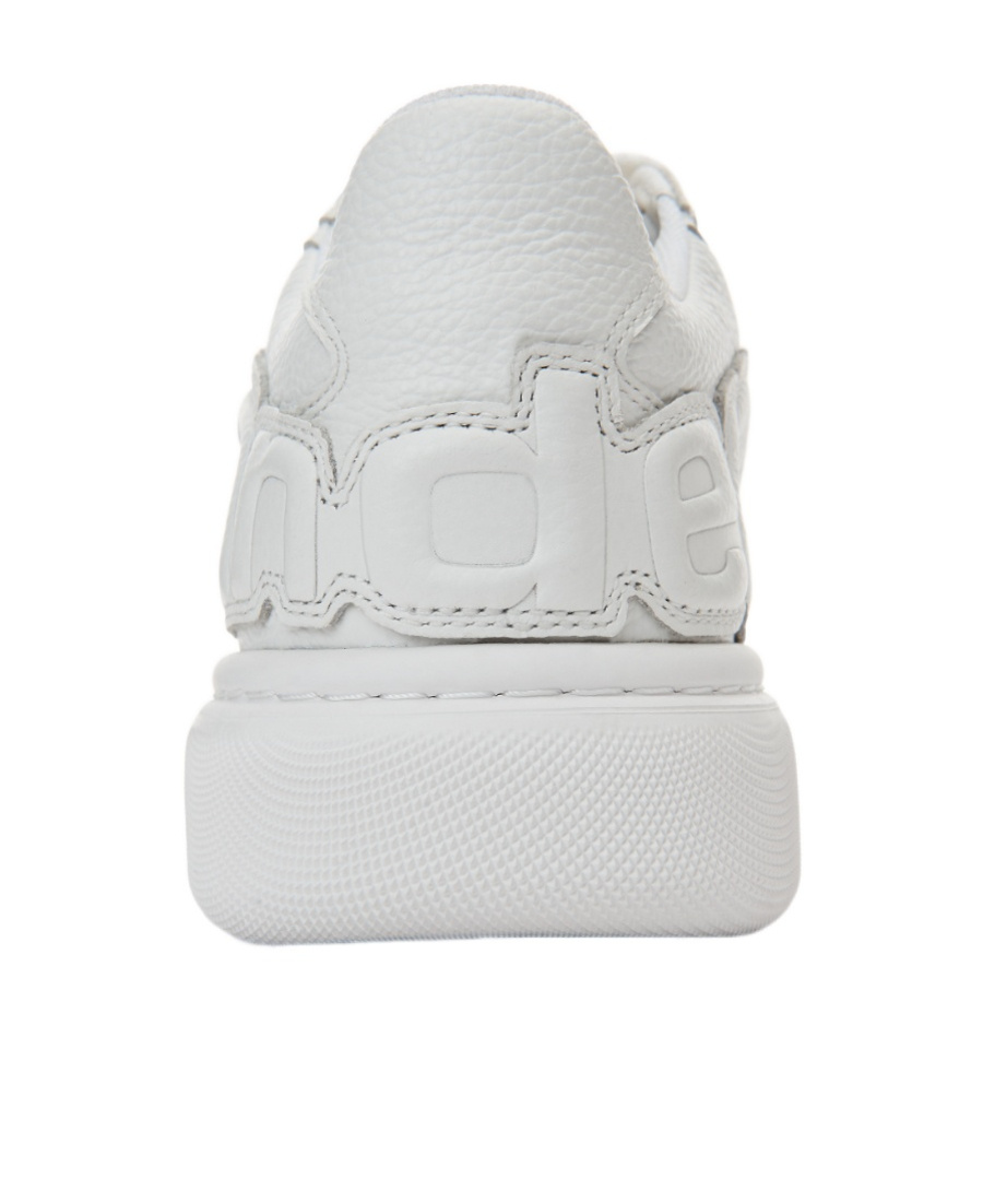 Alexander Wang Logo-embossed Leather Sneakers In White