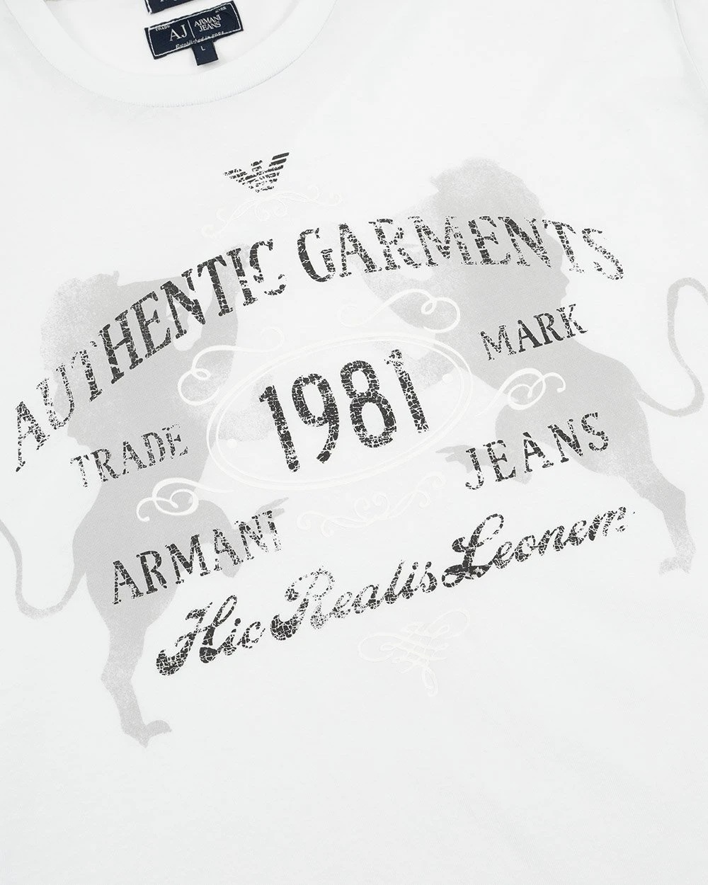 Armani Jeans Logo Details Long-sleeved T-shirt In White
