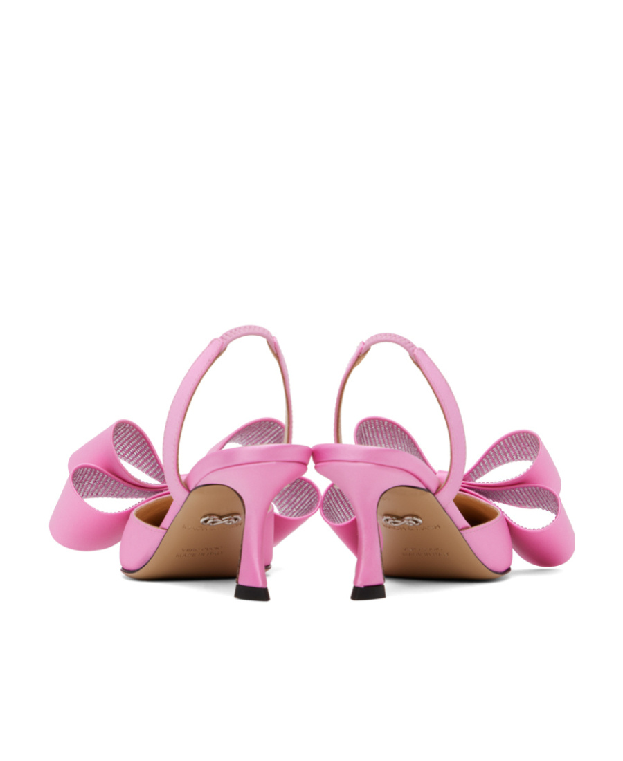Mach&mach Le Cadeau Crystal-embellished Satin Slingback Pumps In Pink