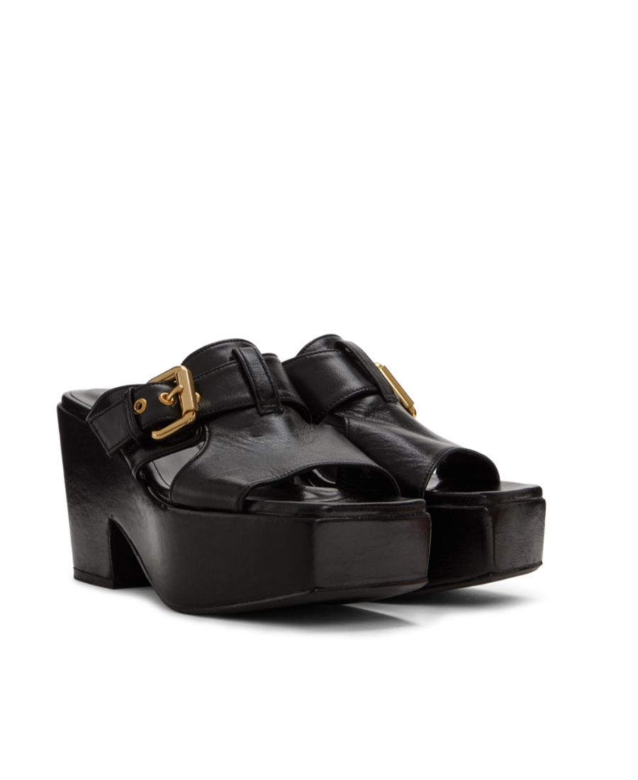 BY FAR HIGH-HEELED SANDALS WITH GRAIN SKIN