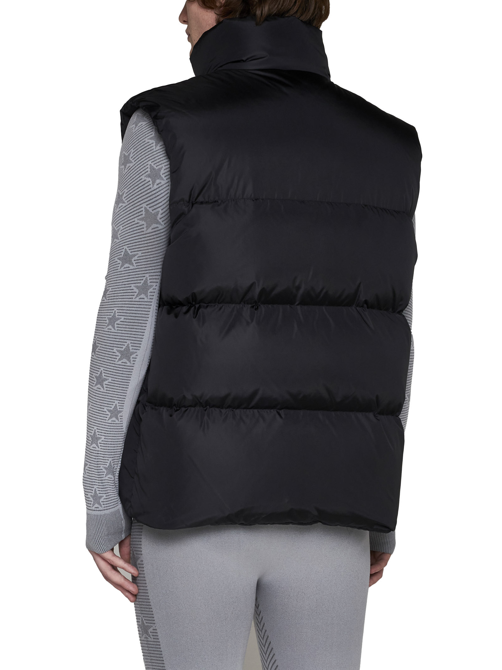 Palm Angels Ski Quilted Nylon Down Vest In Black