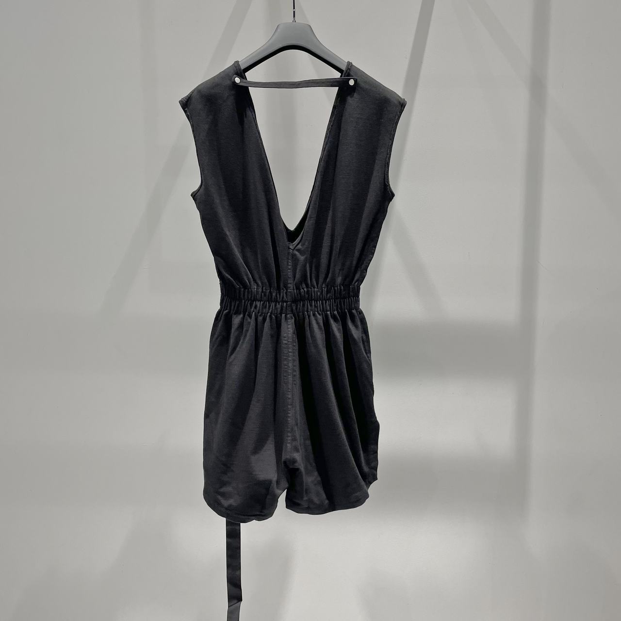 Rick Owens Drkshdw V-neck Short Playsuit In Black