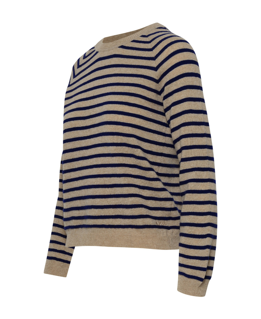 Apc Regular Fit Striped Round Neckline Sweater In Black