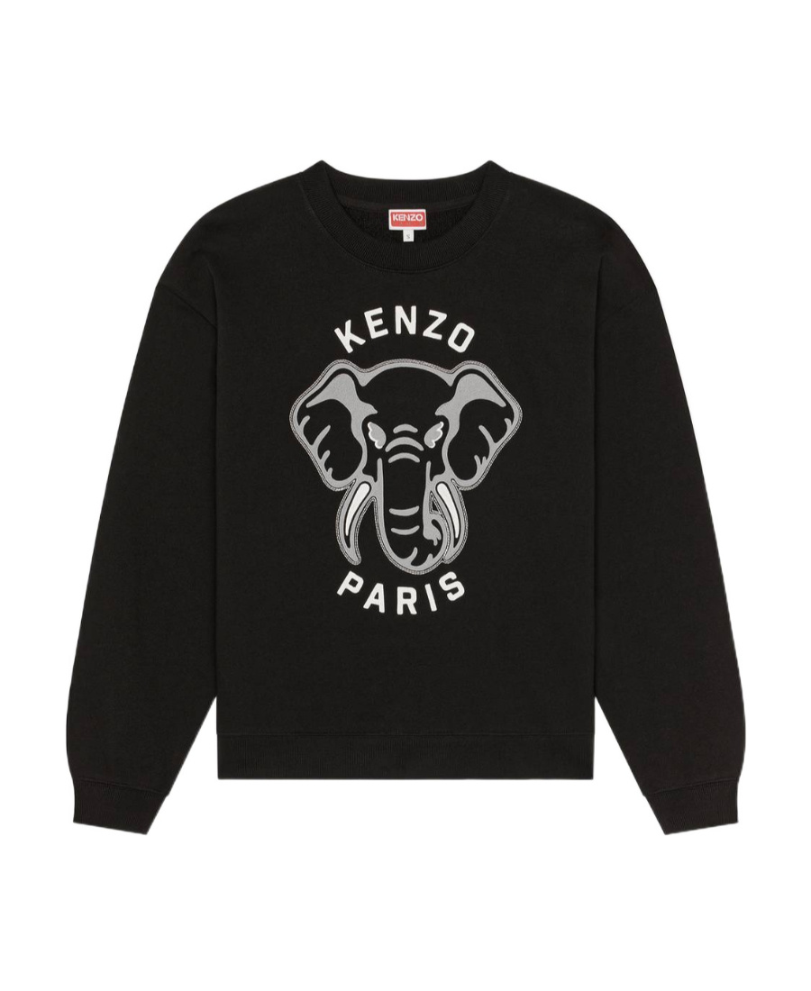 Kenzo Varsity Jungle Embroidered Sweatshirt In Black