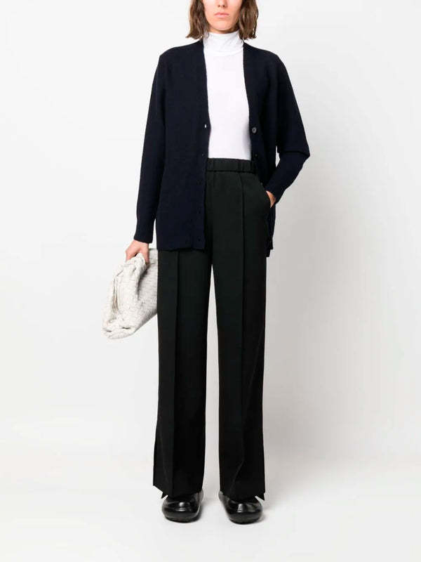Jil Sander Pressed-crease Wool Straight Trousers In Black