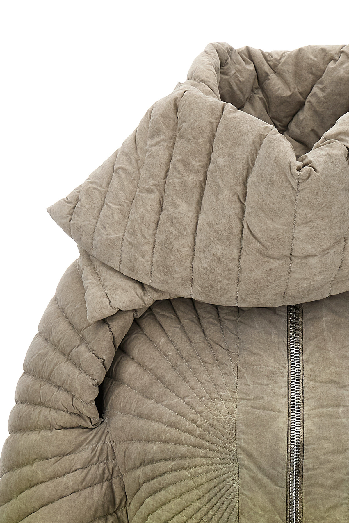 Moncler X Rick Owens Moncler Rick Owens Long-sleeved Zipper Down Jacket In Gray