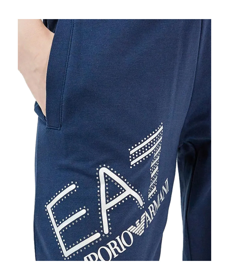 Ea7 Logo Sweatpants In Blue