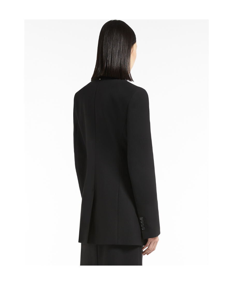 Sportmax Single-breasted Wool Suit Jacket In Black