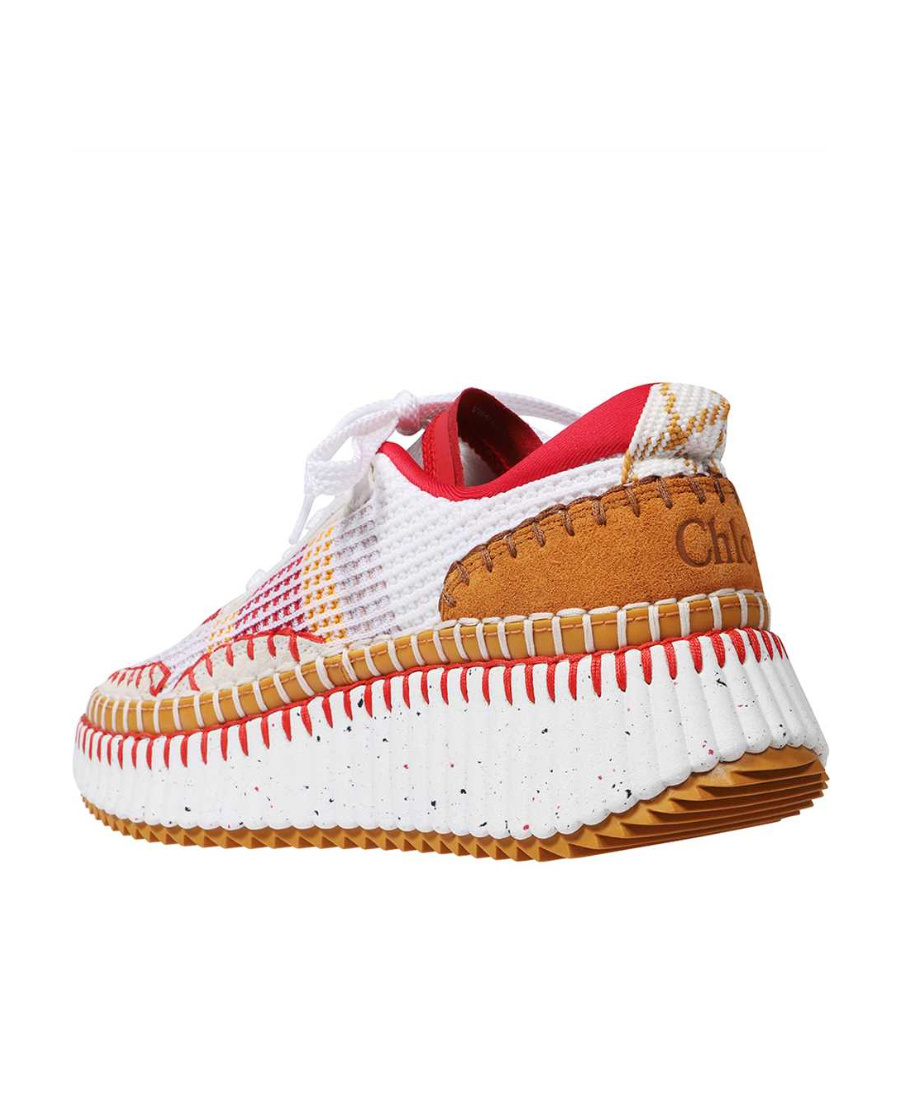 Chloé Nama Stitch Walking Sneakers In White