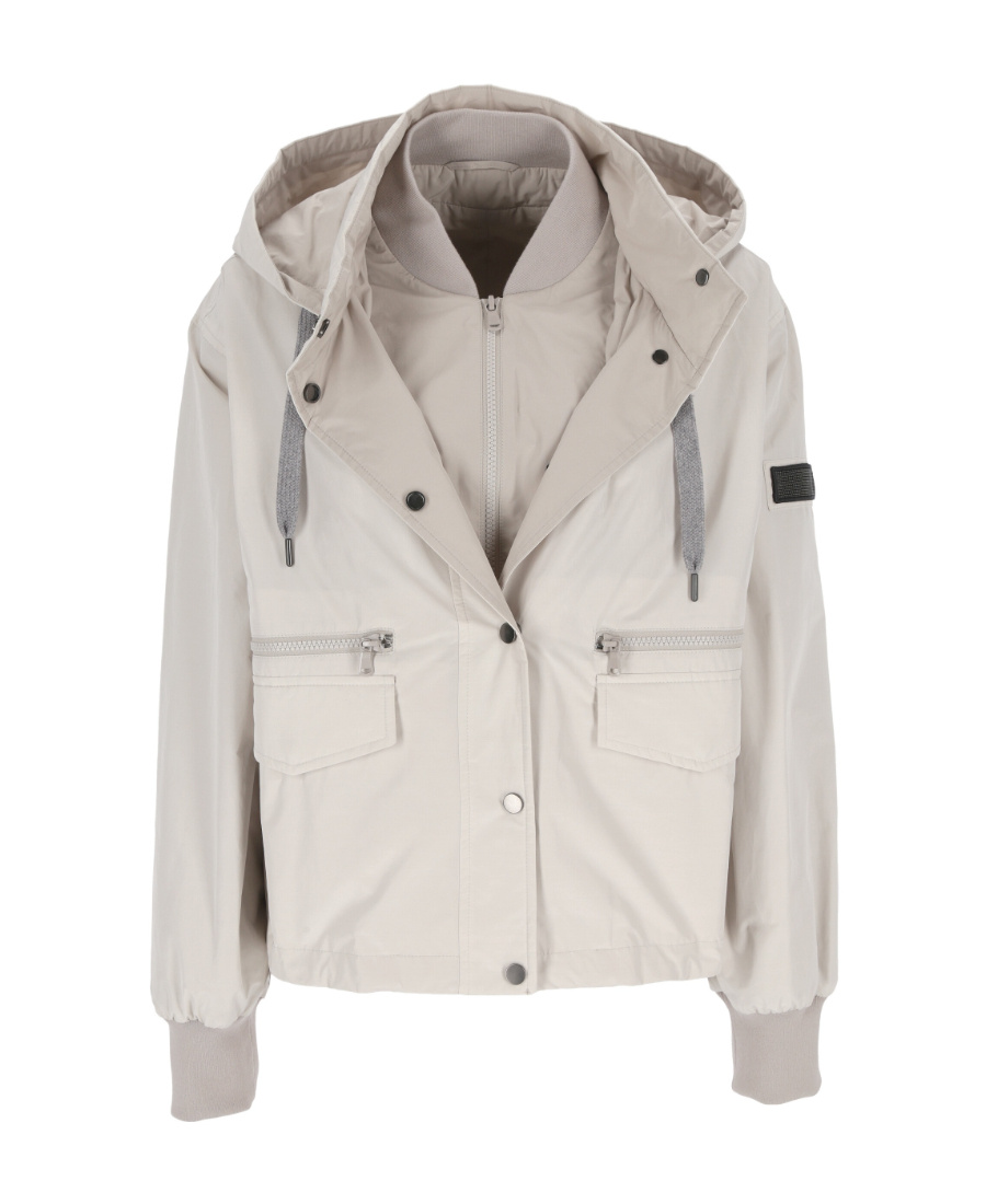 Brunello Cucinelli Zip-fastening Hooded Jacket In Light Gray