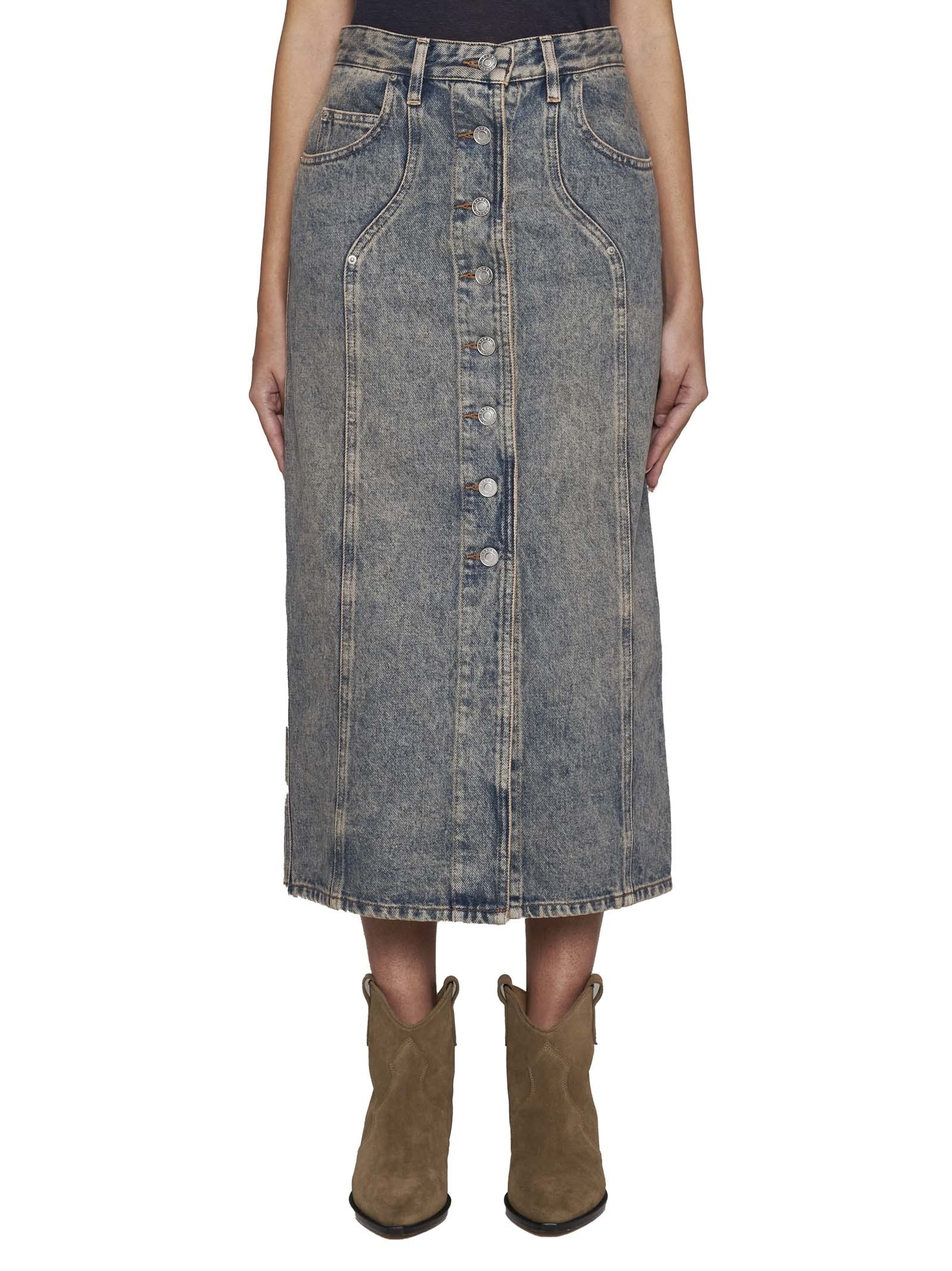 Isabel Marant Étoile Vandy Denim Skirt In Gray