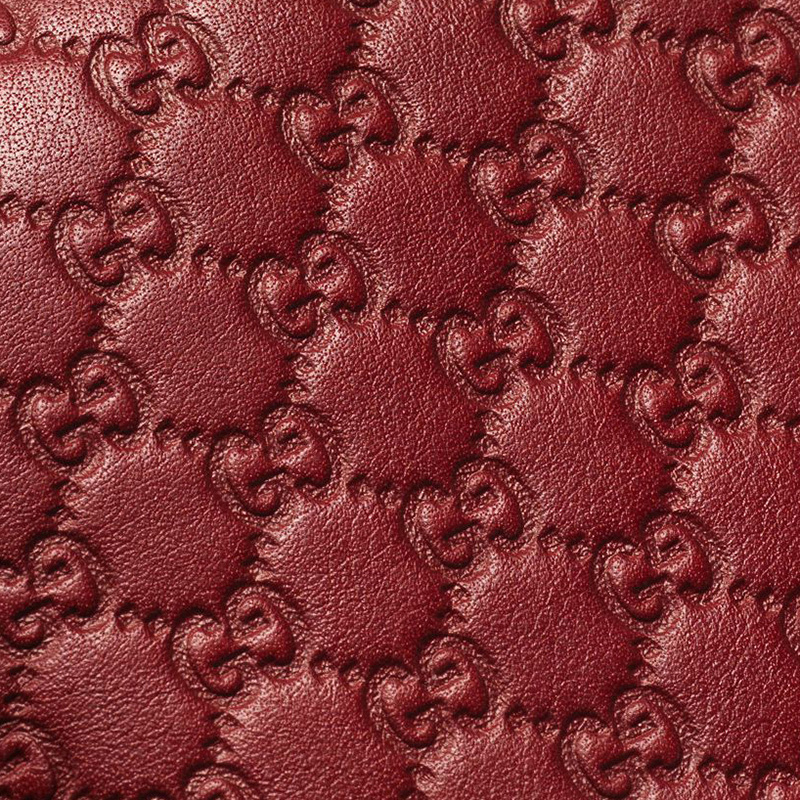 Gucci Script Logo Leather Zip Around Wallet In Red