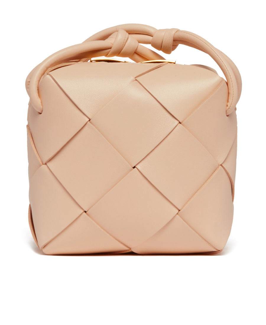 Bottega Veneta Mini Cassette Leather Camera Bag In Nude