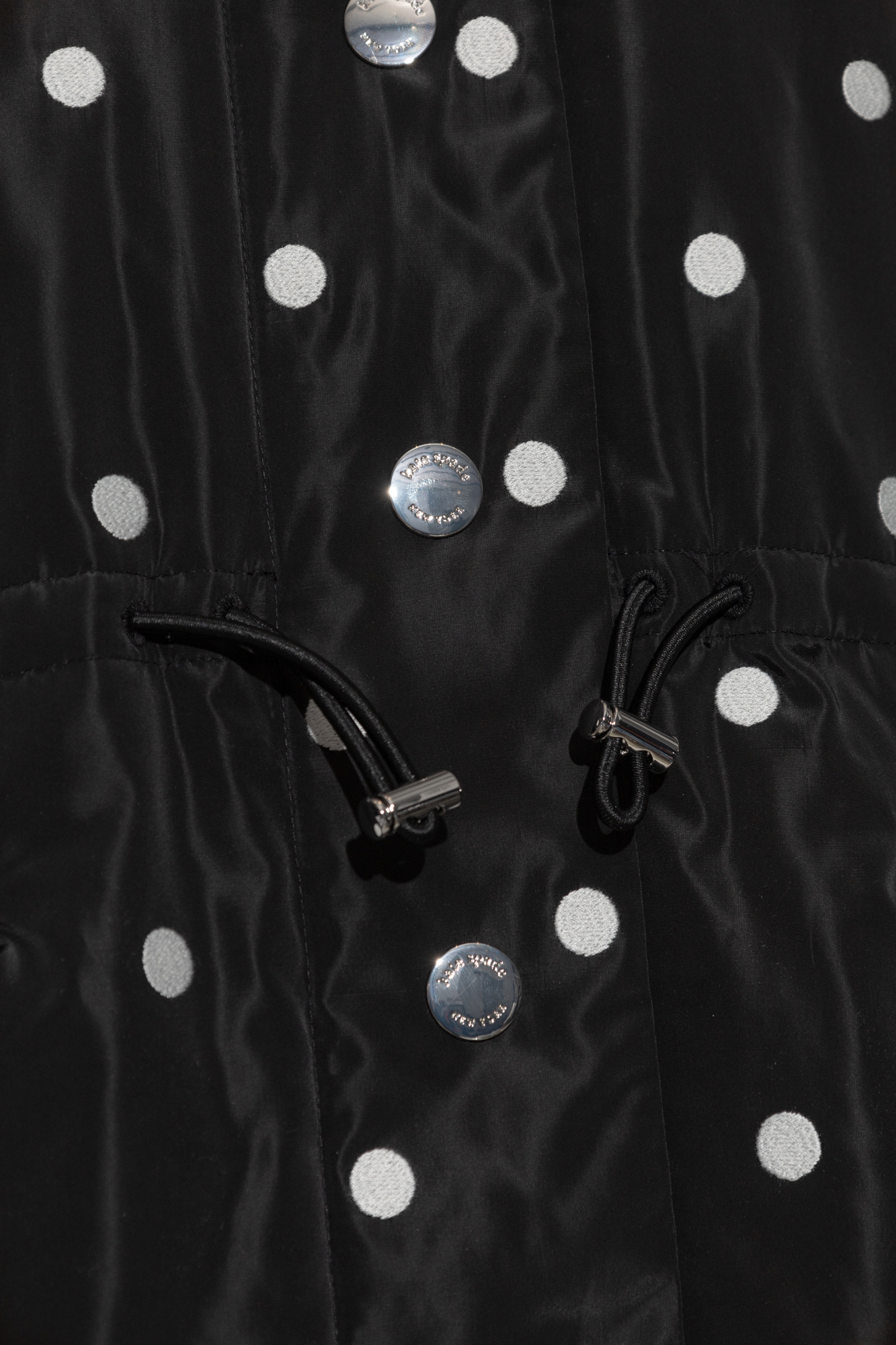 Shop Kate Spade Polka Dot-print Parka Coat In Black