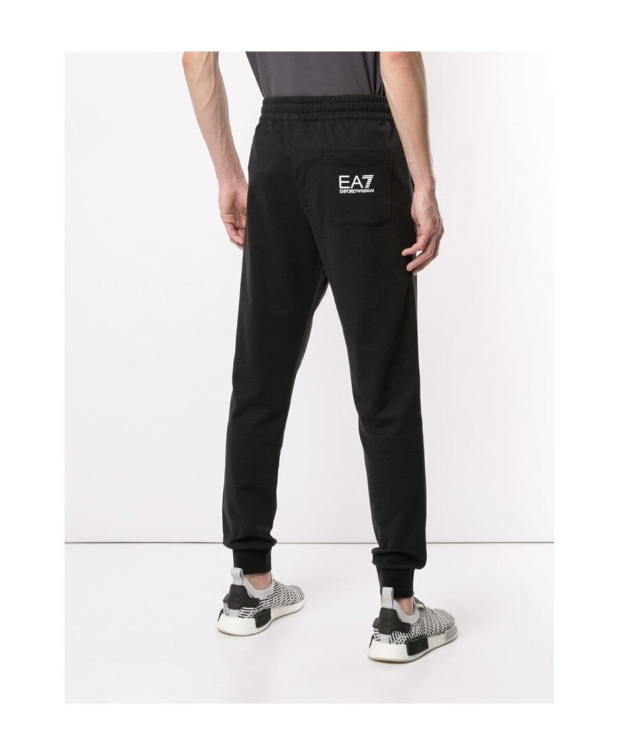 Ea7 Logo Series Cotton Joggers In Black