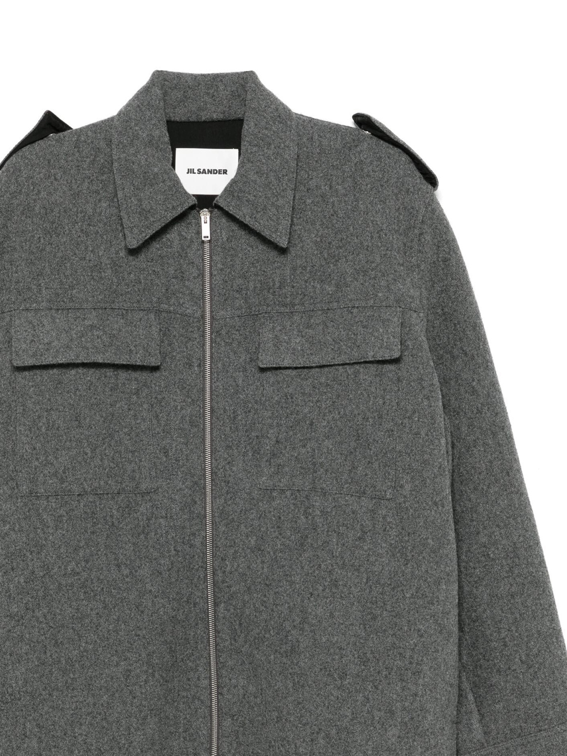 Jil Sander Structured Wool Shirt In Gray