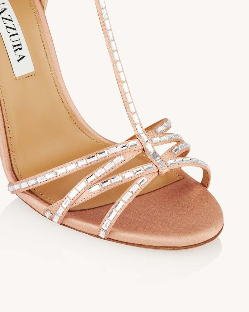 Aquazzura Round-headed High-heeled Sandals In Nude