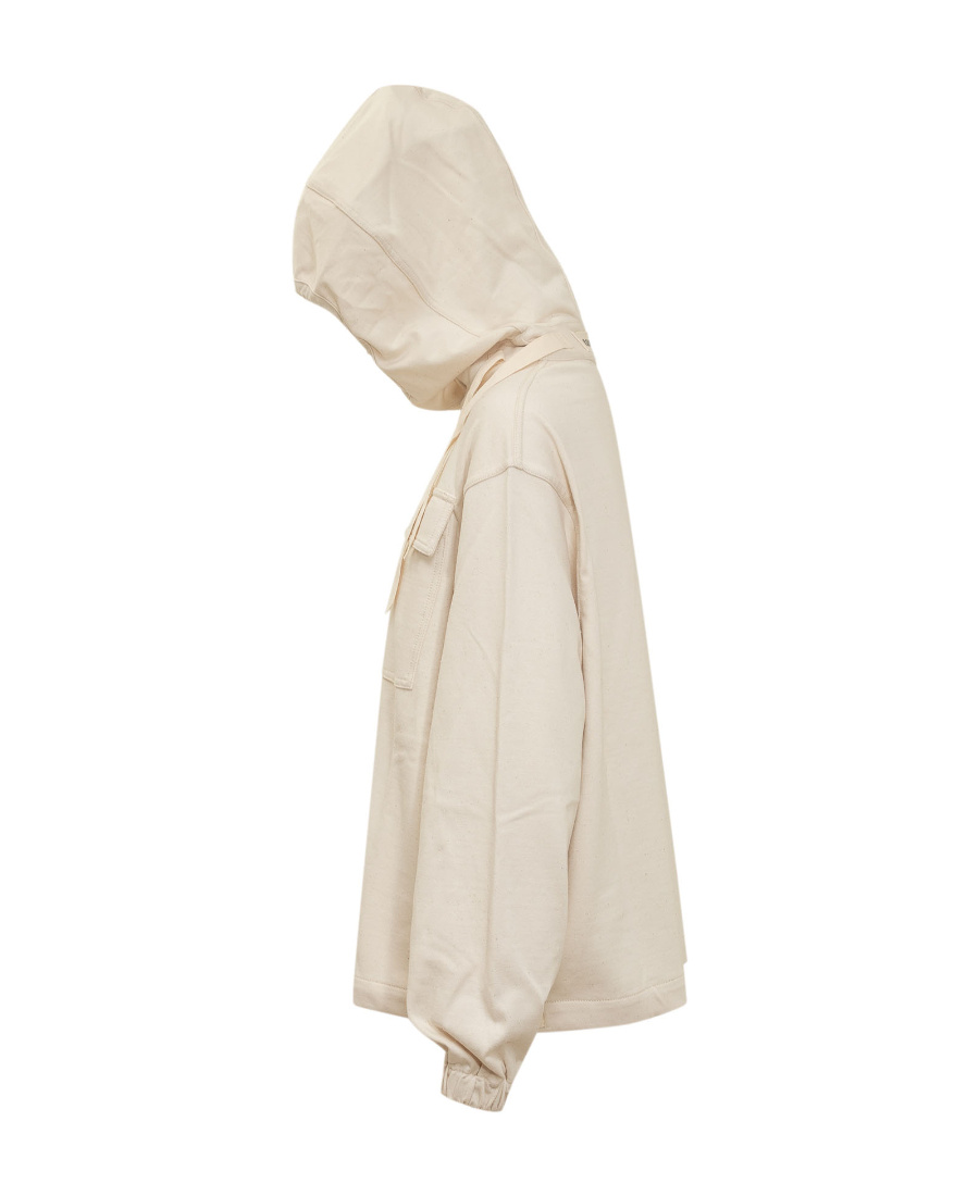 Jil Sander Flap-pocket Drawstring Hoodie In Nude