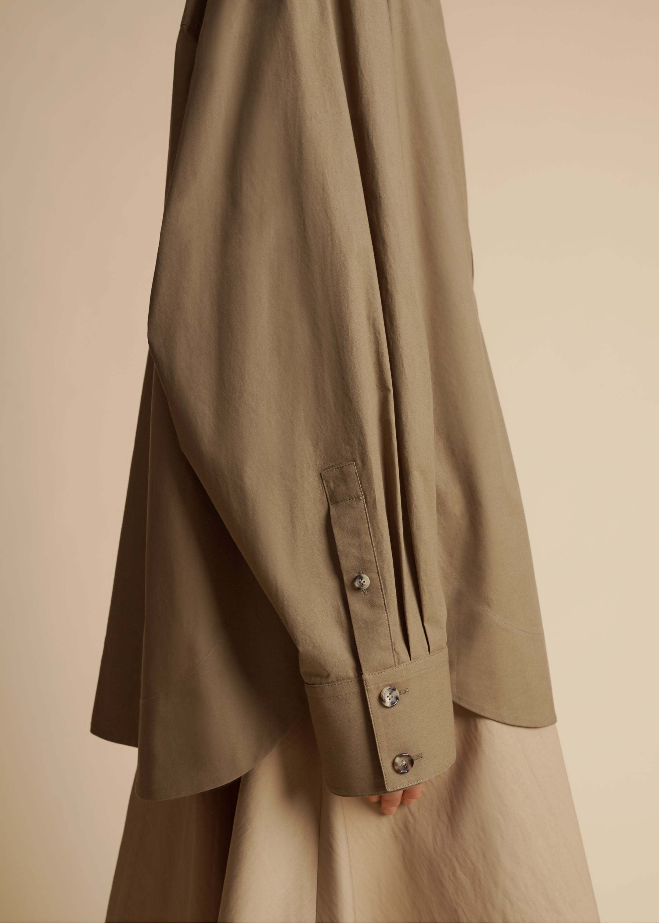 Khaite Open-necked Pullover Shirt In Brown