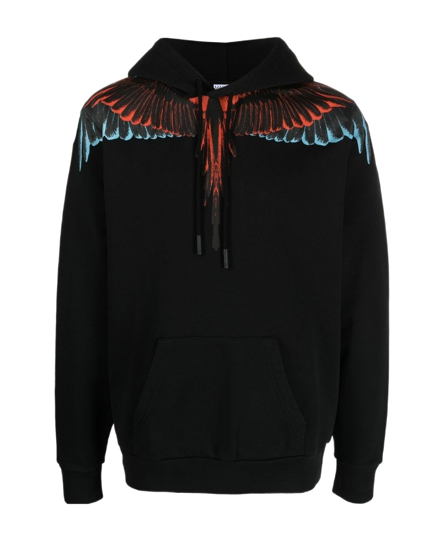 Marcelo Burlon County Of Milan Icon Wings Drawstring Hoodie In Black