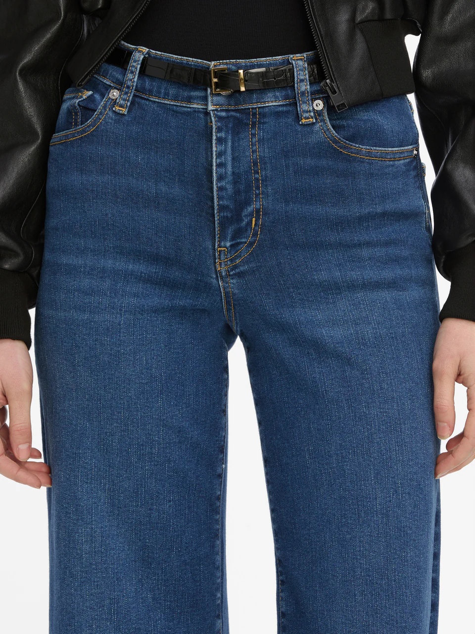 Frame Wide-leg Jeans In Blue
